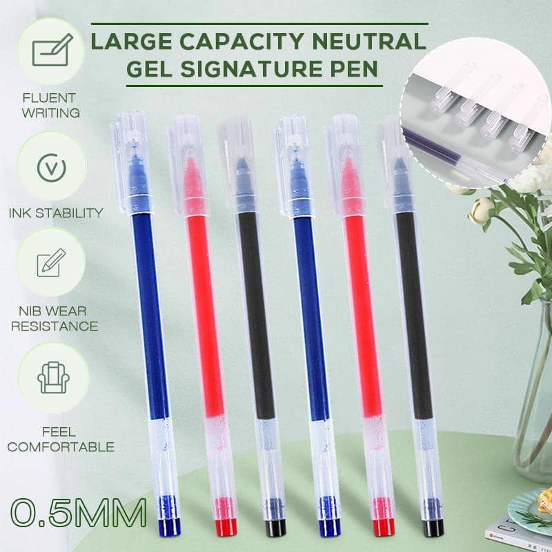 Rollerball Gel Pens, 0.5 mm Fine Point, Pack of 12 - Red - view 2