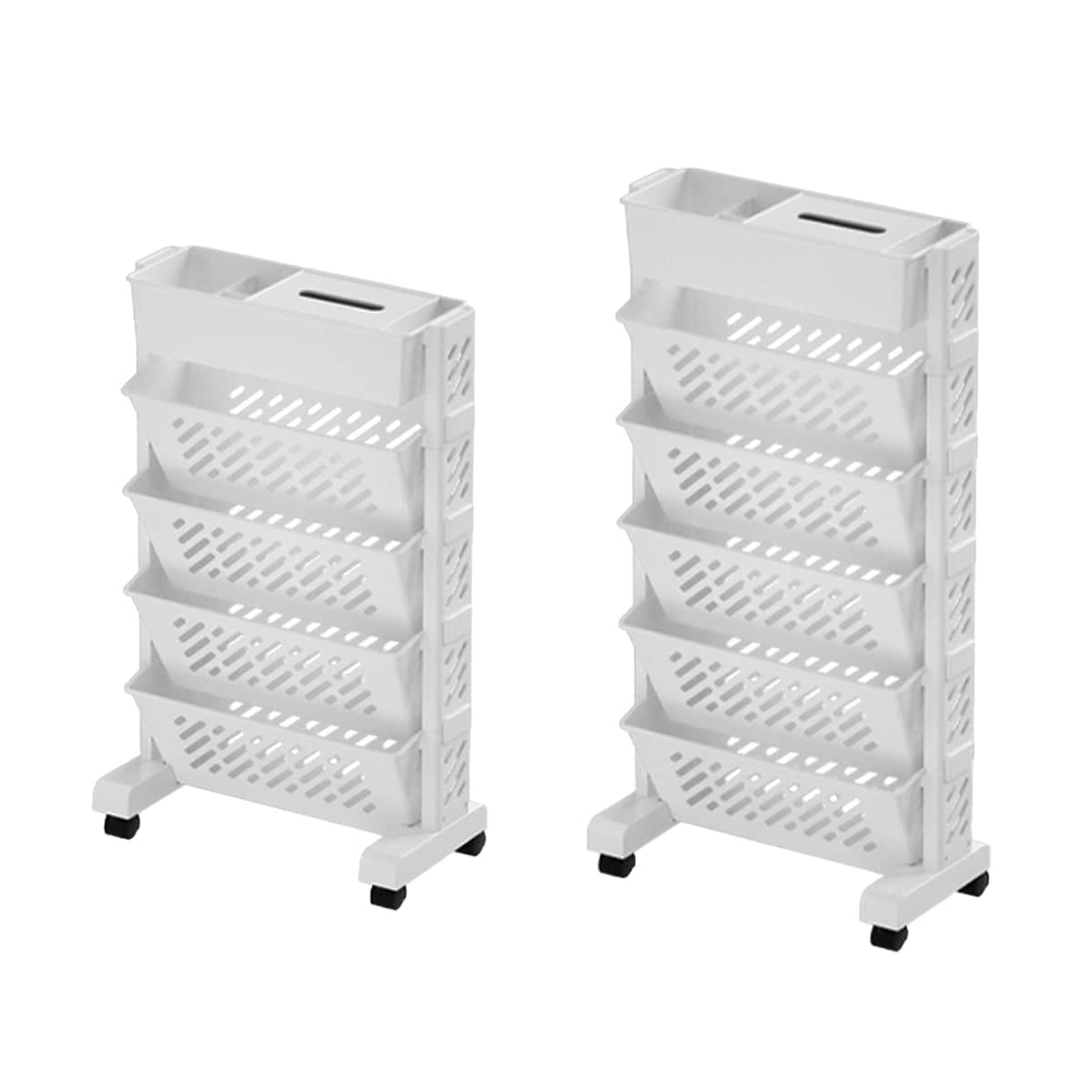 Rolling Bookshelf - 5 Tiers, 39 x 19 x 64.5 cm - view 3