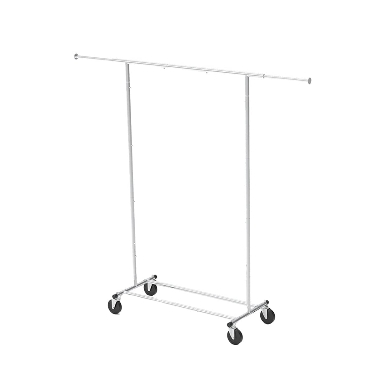 Rolling Chrome Clothes Drying Rack with Extending Top Rail and Casters - view 2