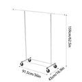 Rolling Chrome Clothes Drying Rack with Extending Top Rail and Casters - view 3