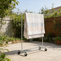 Rolling Chrome Clothes Drying Rack with Extending Top Rail and Casters - view 5