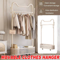 Rolling Clothes Rack with Wheels, White