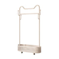 Rolling Clothes Rack with Wheels, White - view 2