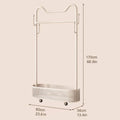 Rolling Clothes Rack with Wheels, White - view 3