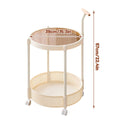 Rolling Side Table with Two Tiers and Brown Tempered Glass - view 3