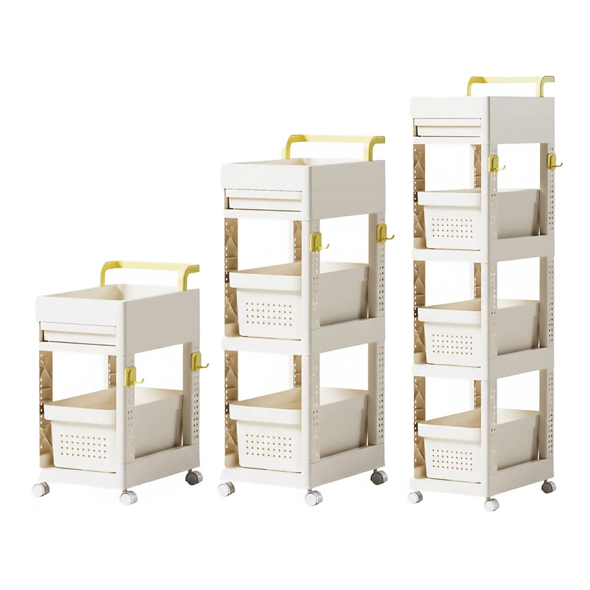 Rolling Storage Trolley Cart with Wheels - 2 Layer, 56 cm High - view 3