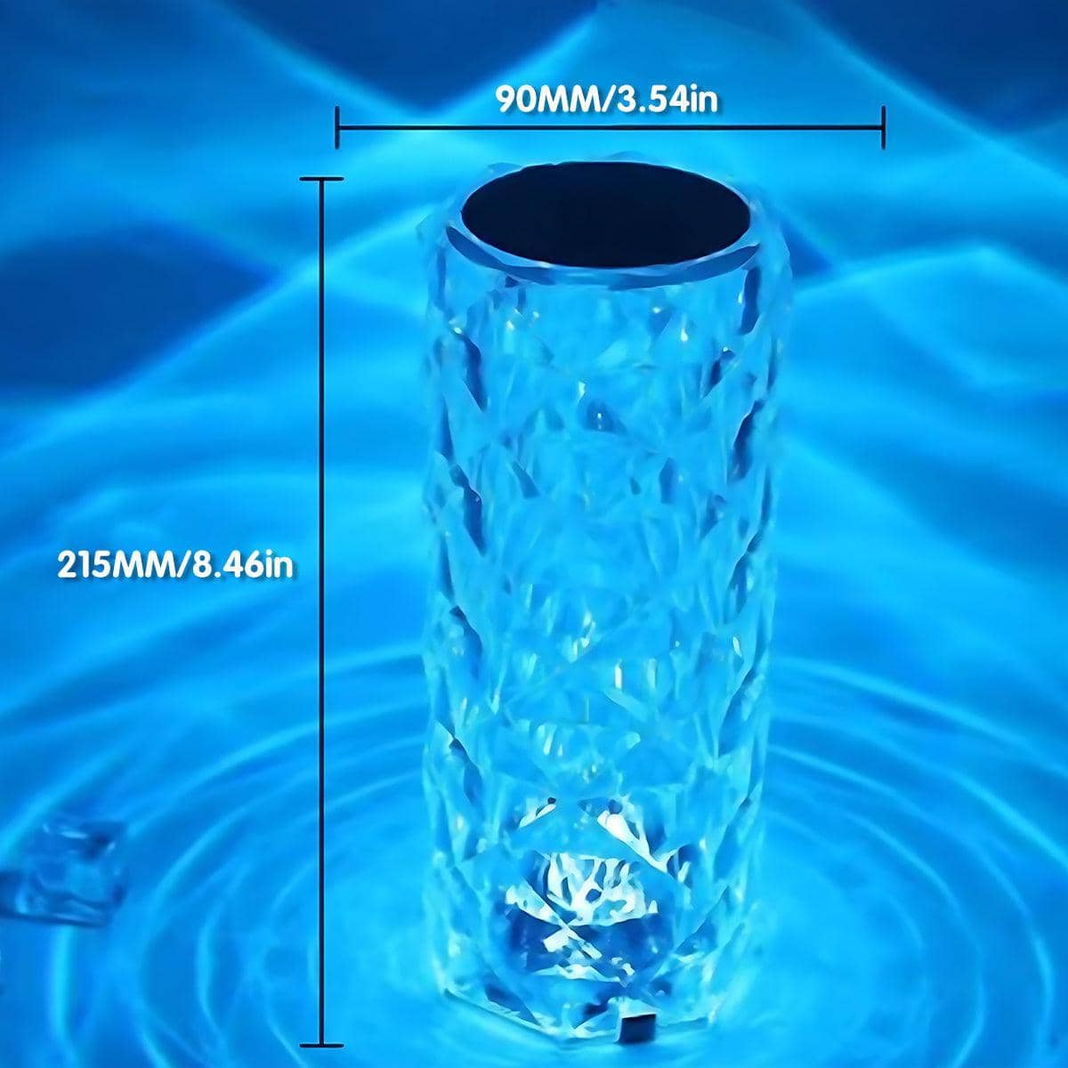 Rose Crystal Table Lamp, 16 Colour LED Night Light with Remote - view 3
