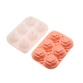Rose Ice Cube Tray Silicone Mould with Lid - Pink