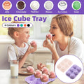 Rose Ice Cube Tray Silicone Mould with Lid - Pink - view 2