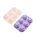 Rose Ice Cube Tray Silicone Mould with Lid - Purple