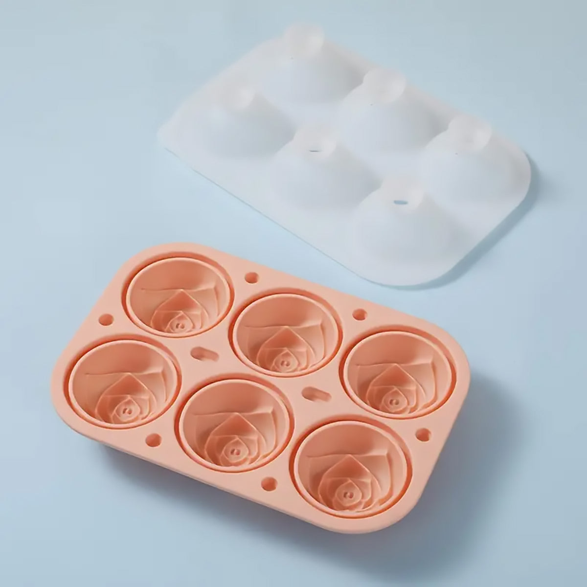 Rose Ice Cube Tray Silicone Mould with Lid - Purple - view 8