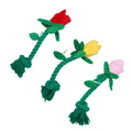 Rose Plush Dog Toy with Durable Cotton Rope and Sound Paper - Yellow - view 3