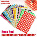 Rose Red Adhesive Round Sticker Dots - 25mm, 40 Dots, 1 Sheet - view 2