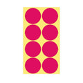 Rose Red Adhesive Round Sticker Dots, 50 mm - 8 Dots per Sheet, 1 Sheet