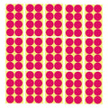Rose Red Adhesive Round Sticker Dots, 50 mm - 8 Dots per Sheet, 15 Sheets