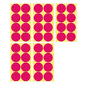 Rose Red Adhesive Round Sticker Dots, 50 mm - 8 Dots per Sheet, 5 Sheets