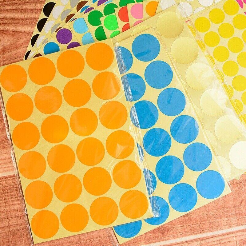 Rose Red Round Sticker Dots Adhesive Labels - 8mm, 1300 Dots - view 3
