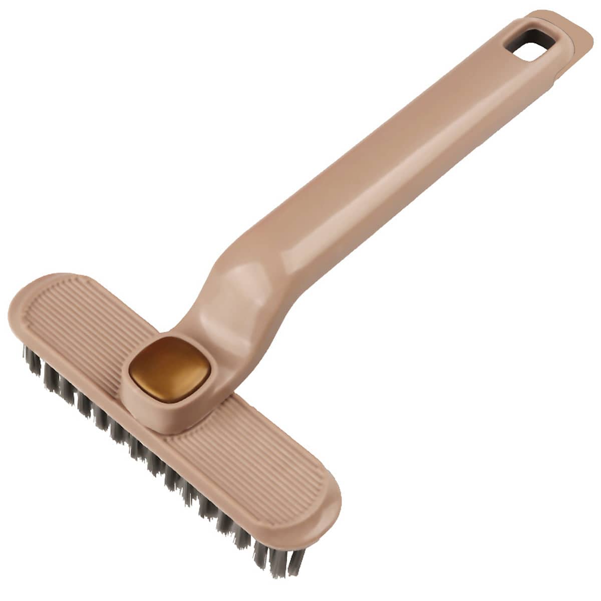 Rotary Bathroom Cleaning Brush with Hard Bristles - Tan