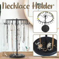 Rotatable Iron Necklace Rack Jewellery Display Stand with 24 Hooks