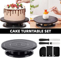 Rotating Cake Turntable Set with Icing Spatula and Decorating Tools