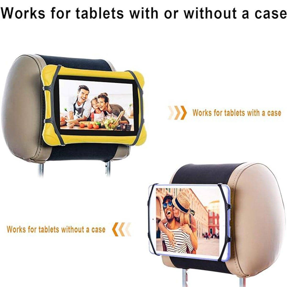 Rotating Car Headrest Tablet Holder, 360 Degree - Black - view 5