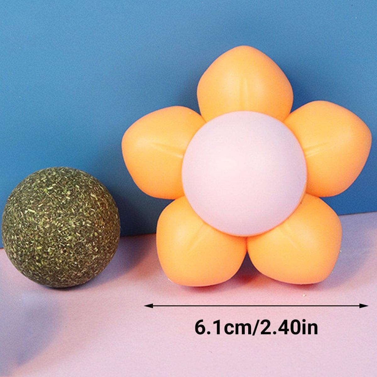 Rotating Catnip Ball Cat Toy, Pack of 2 - Orange - view 4