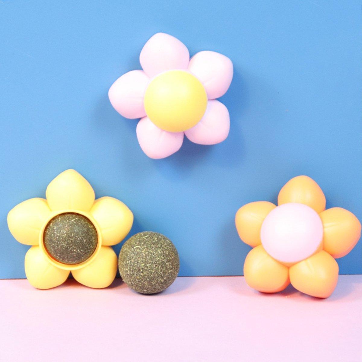 Rotating Catnip Ball Cat Toy, Pack of 2 - Yellow - view 5