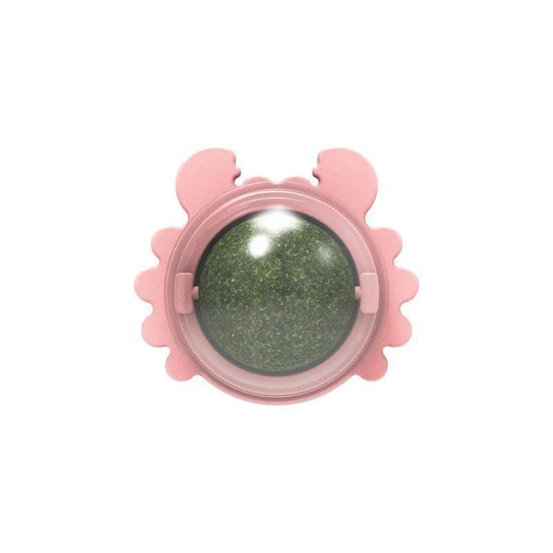 Rotating Catnip Mint Ball Cat Toy, Pack of 2 - Pink
