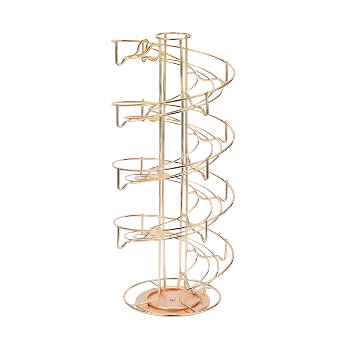 Rotating Coffee Capsule Rack, 360 Degree Spiral Pod Holder - Gold