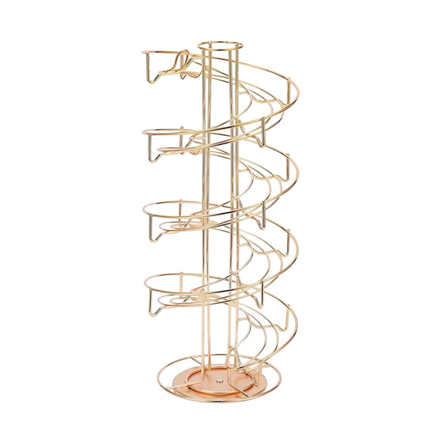 Rotating Coffee Capsule Rack, 360 Degree Spiral Pod Holder - Gold