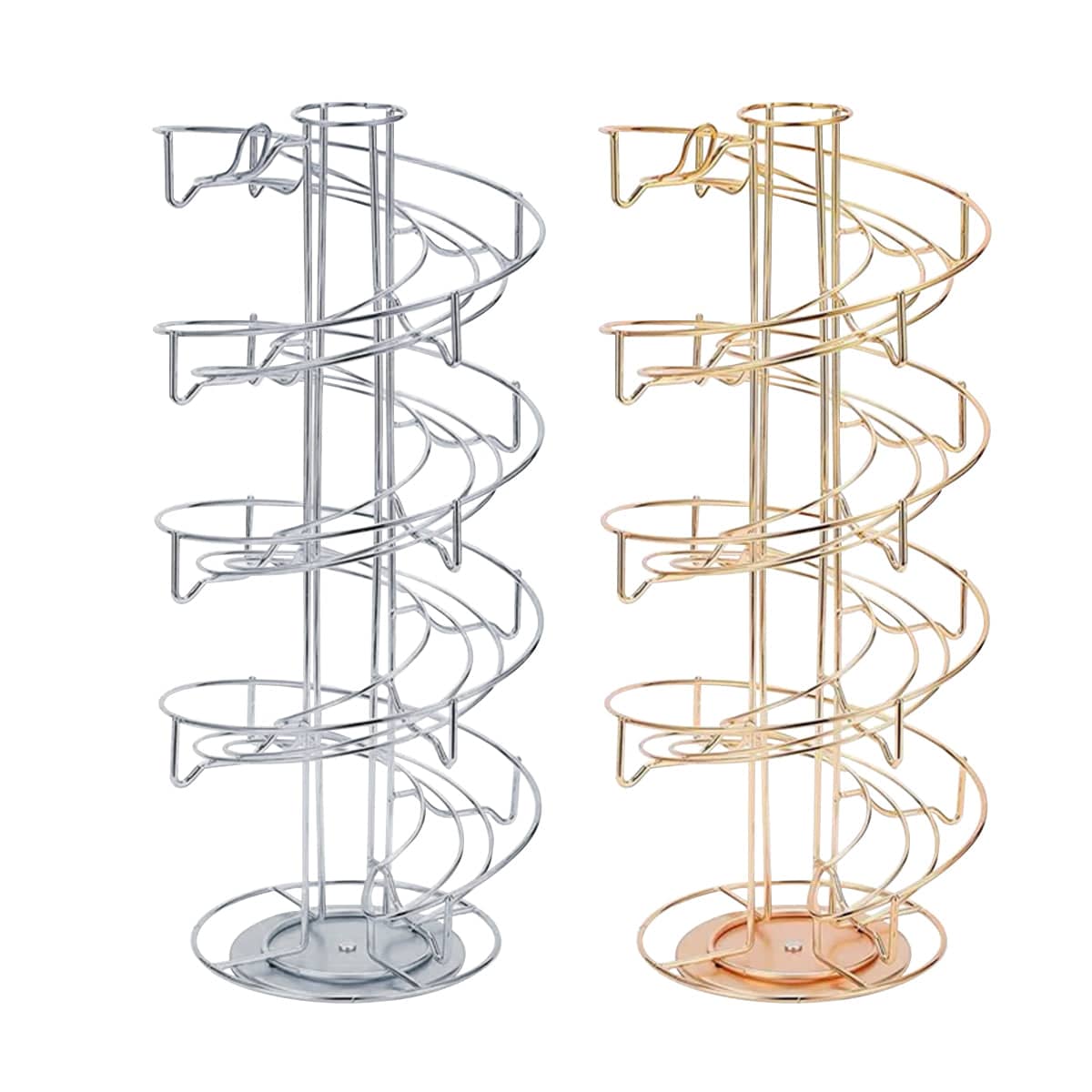 Rotating Coffee Capsule Rack, 360 Degree Spiral Pod Holder - Gold - view 3