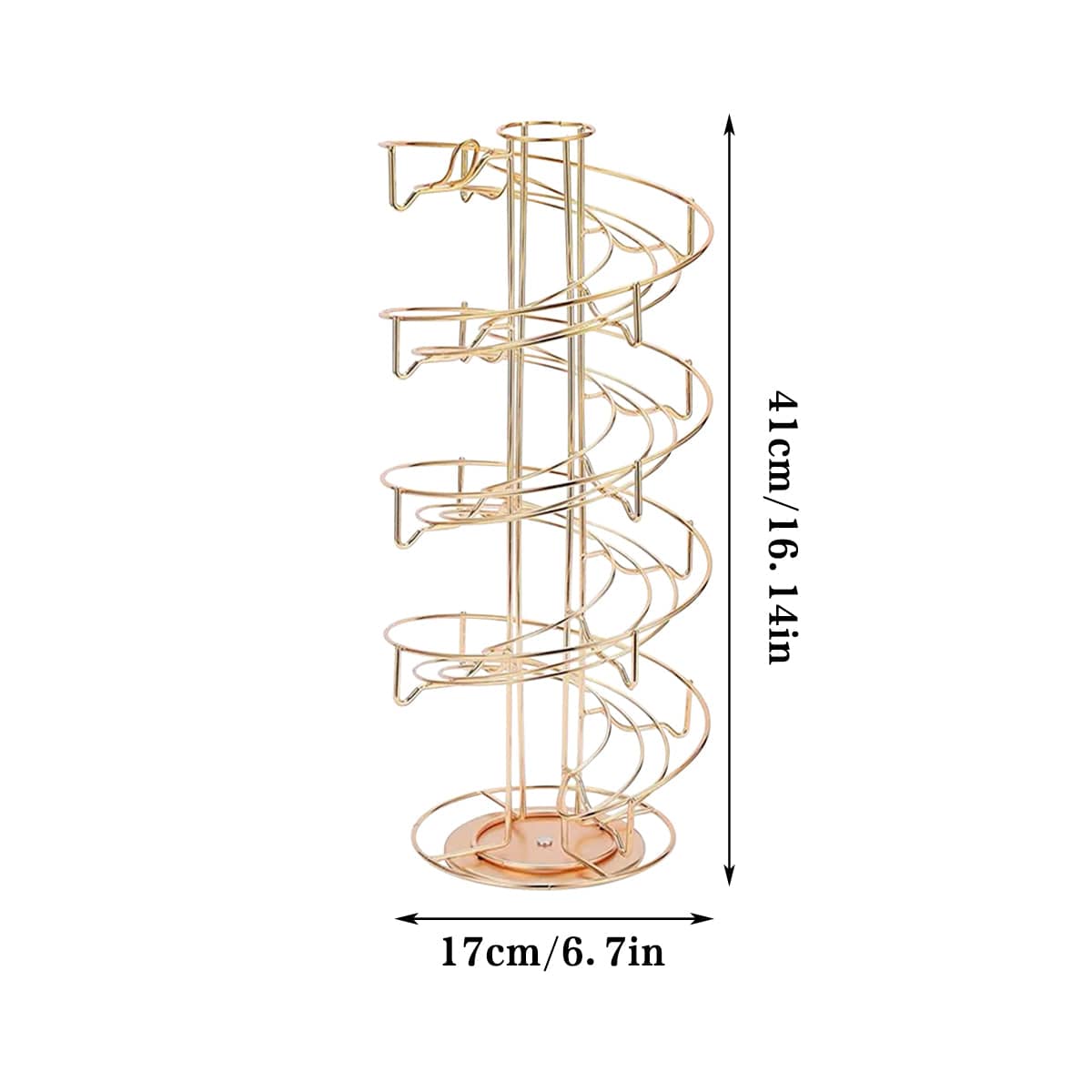 Rotating Coffee Capsule Rack, 360 Degree Spiral Pod Holder - Gold - view 4