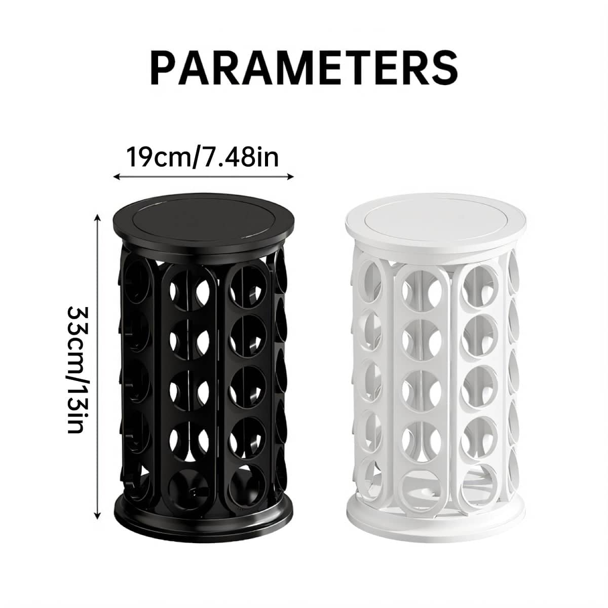 Rotating Coffee Pod Carousel Organiser, 40 Capacity - Black - view 4