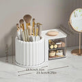 Rotating Cosmetic Organiser and Pen Holder with Dustproof Drawers - Pink - view 4