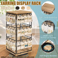 Rotating Earring Display Stand, Wood and Iron, 48 Pairs - Light Brown - view 2