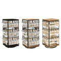 Rotating Earring Display Stand, Wood and Iron, 48 Pairs - Light Brown - view 3