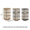 Rotating Earring Display Stand, Wood and Iron, 48 Pairs - Light Brown - view 4