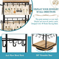 Rotating Earring Display Stand, Wood and Iron, 48 Pairs - Light Brown - view 5