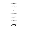 Rotating Jewellery Display Stand with Wheels, Metal Rack - 6 Tier, Black