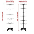 Rotating Jewellery Display Stand with Wheels, Metal Rack - 6 Tier, Black - view 4