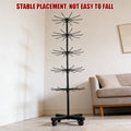 Rotating Jewellery Display Stand with Wheels, Metal Rack - 6 Tier, Black - view 5