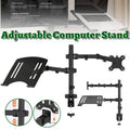 Rotating Monitor Arm with Laptop Stand - Desk Clamp, 15-32 Inch (38-81 cm)