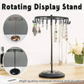 Rotating Necklace Display Stand, Iron Jewellery Rack - Black - view 2