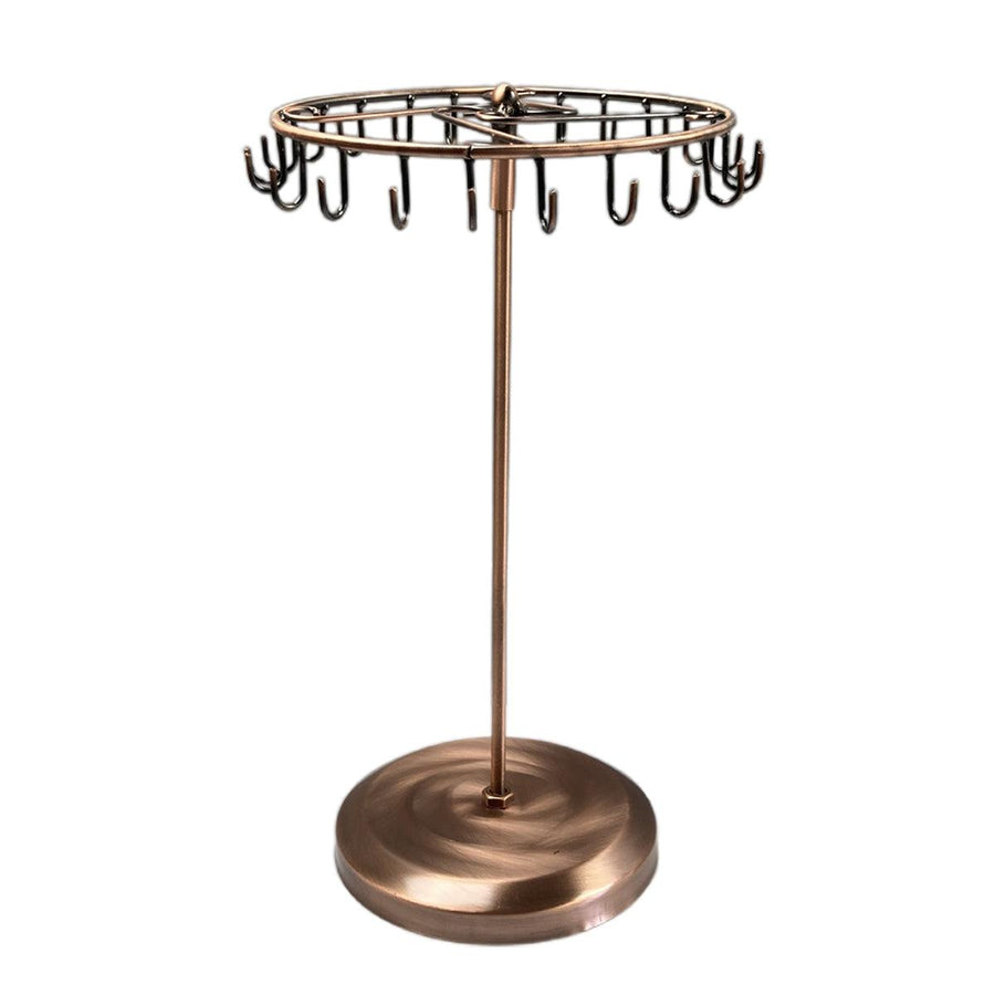 Rotating Necklace Display Stand, Iron Jewellery Rack - Bronze