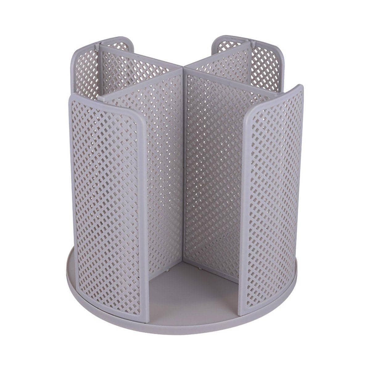 Rotating Paper Cup Holder Organiser with 4 Compartments - Grey