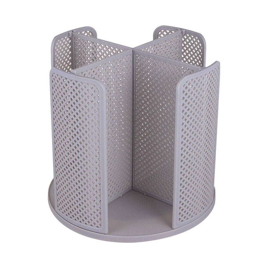 Rotating Paper Cup Holder Organiser with 4 Compartments - Grey