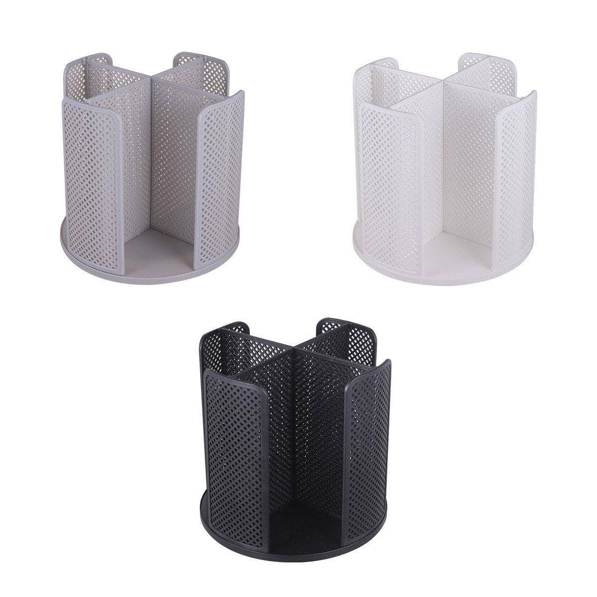Rotating Paper Cup Holder Organiser with 4 Compartments - White - view 3