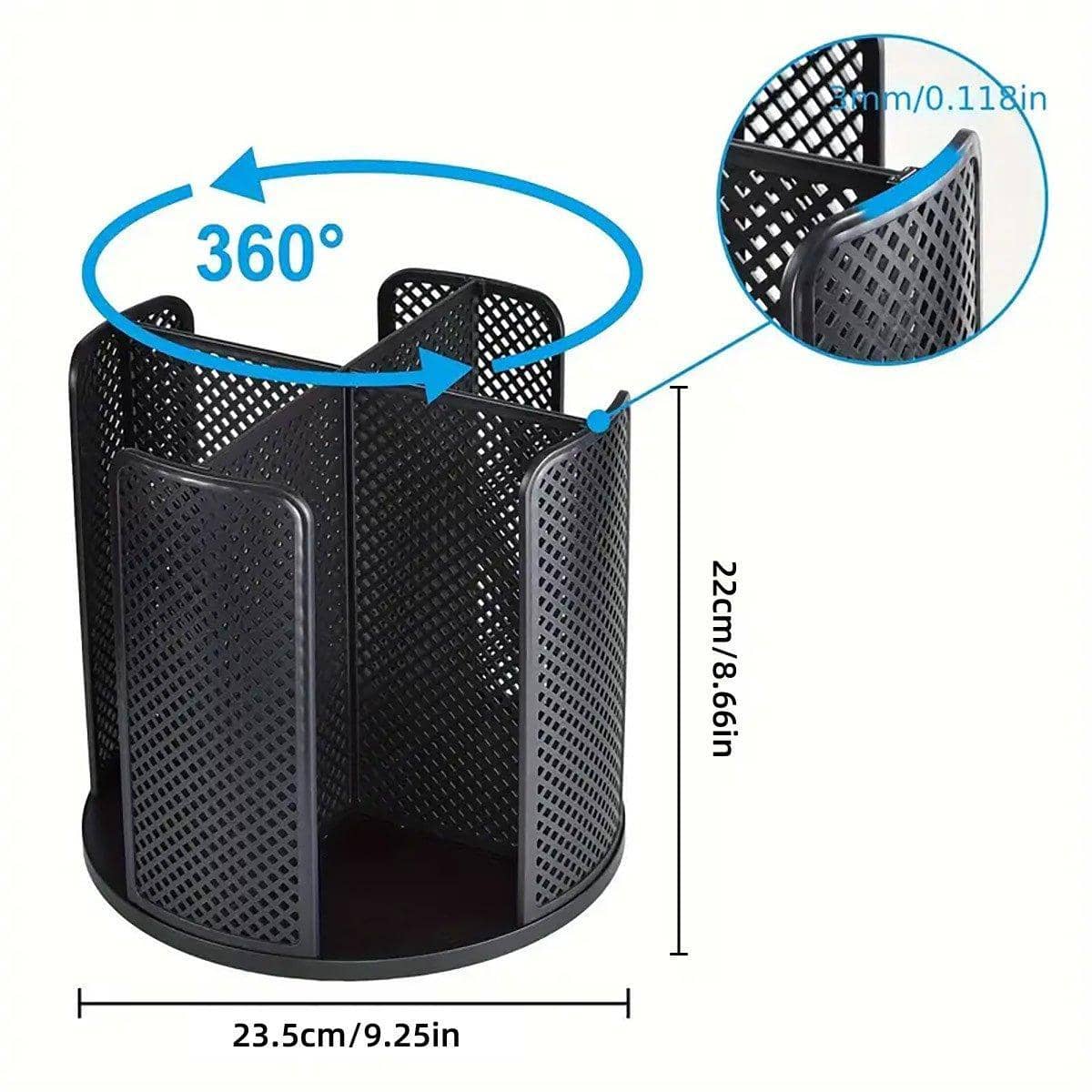 Rotating Paper Cup Holder Organiser with 4 Compartments - White - view 4