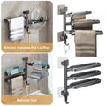 Rotating Towel Rack with 3 Swivel Bars - Grey - view 5