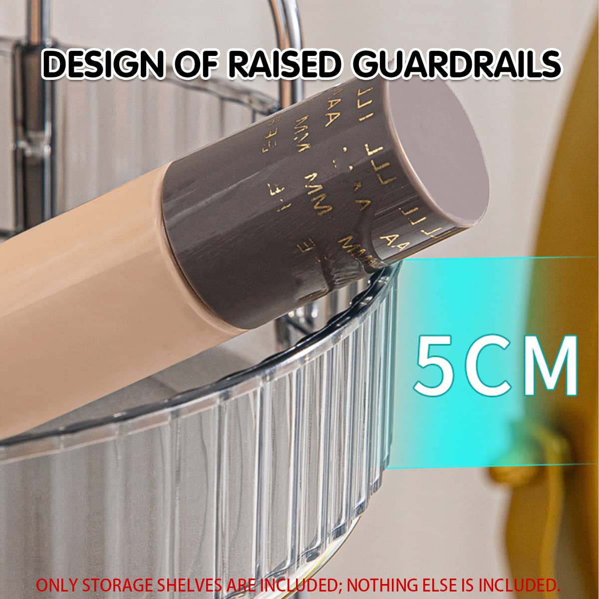 Rotating Vanity Storage Rack 360 Degree Cosmetic Organiser for Makeup and Beauty - White - view 5